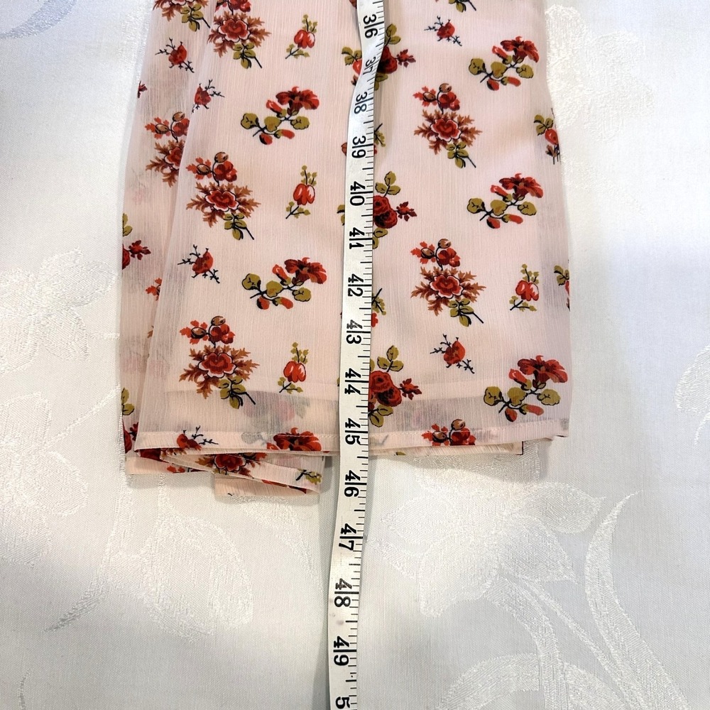 Madewell Sz-4 Midi Dress Tie Sleeve Ruffle Waist Countryside‎ Blooms Pink Floral - Picture 6 of 15